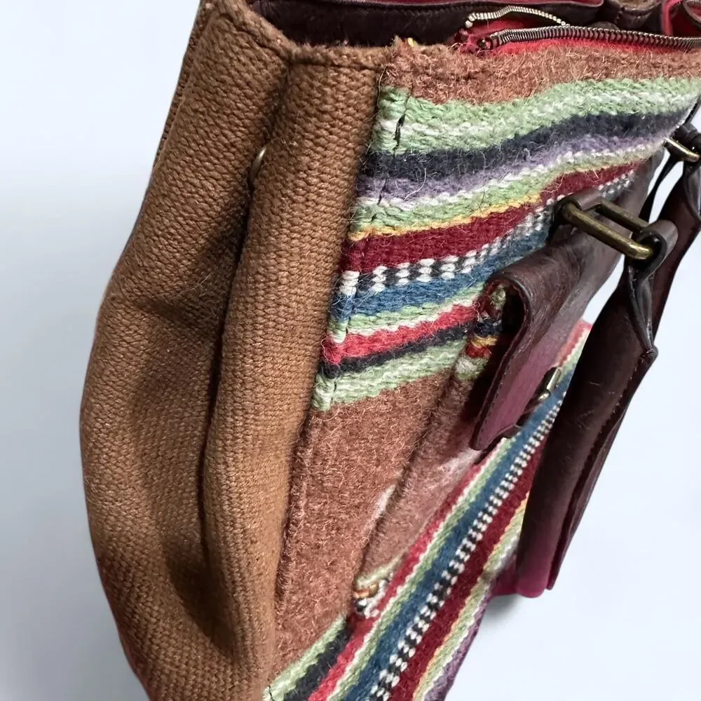 Ariat Southwestern Woven Tote Computer Bag with Leather Trim